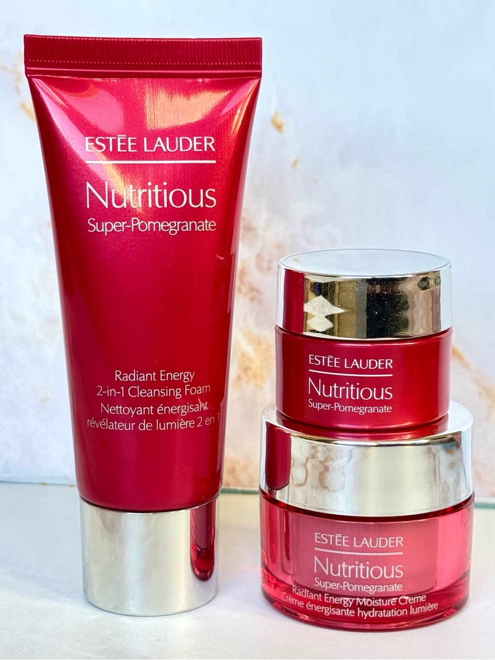 ESTEE LAUDER Nutritious Super-Pomegranate Set Moisture Night Creme Mask Cleanser